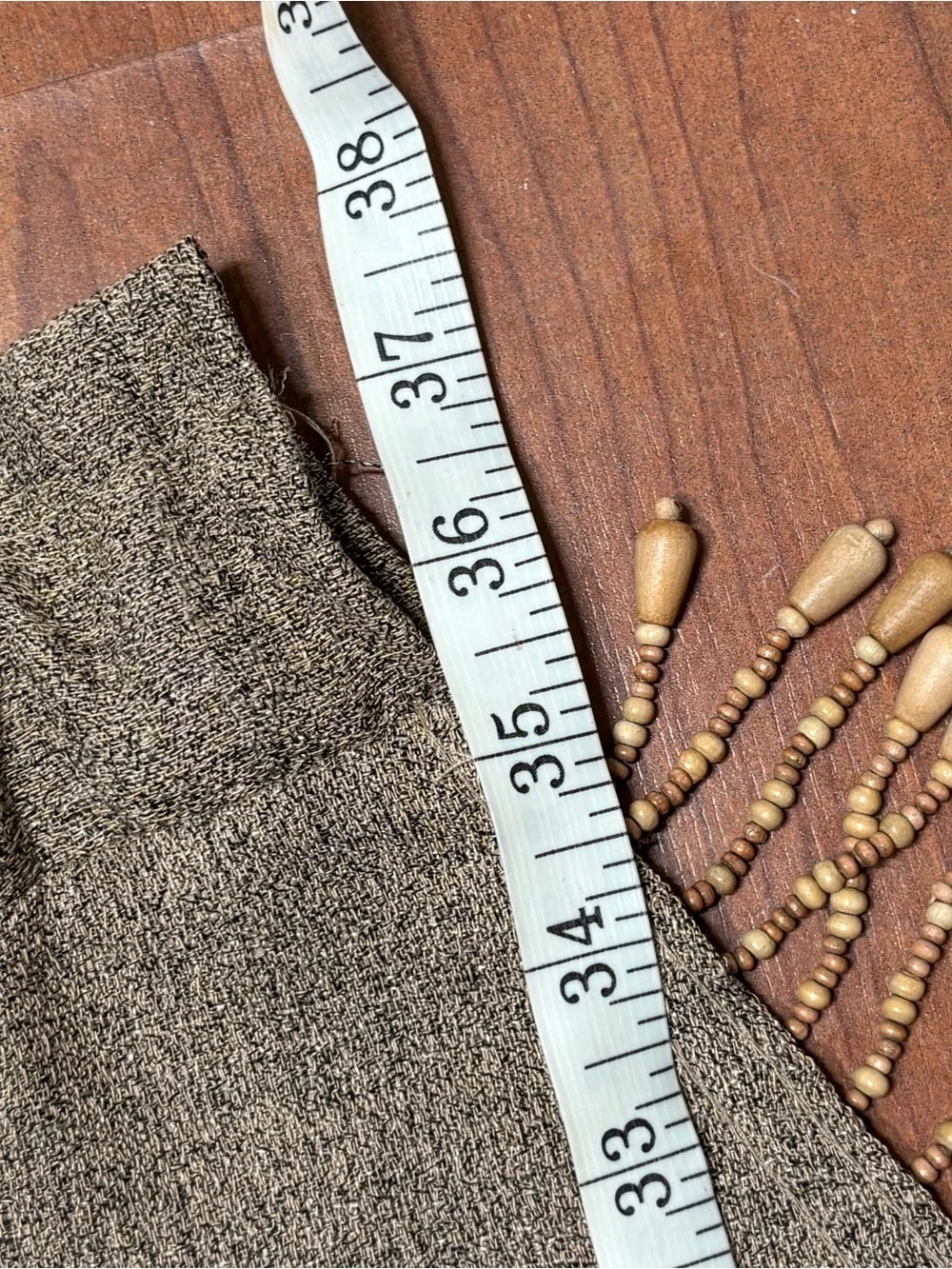 Vintage Boho Beaded Cafe Curtain / Valance Pair